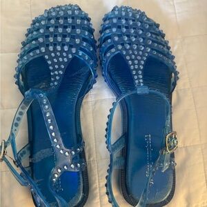Jeffrey Campbell Blue Studded Sandals Jellies
